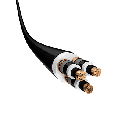 Câble cuivre tripolaire isolé XLPE blindé / N2XSY