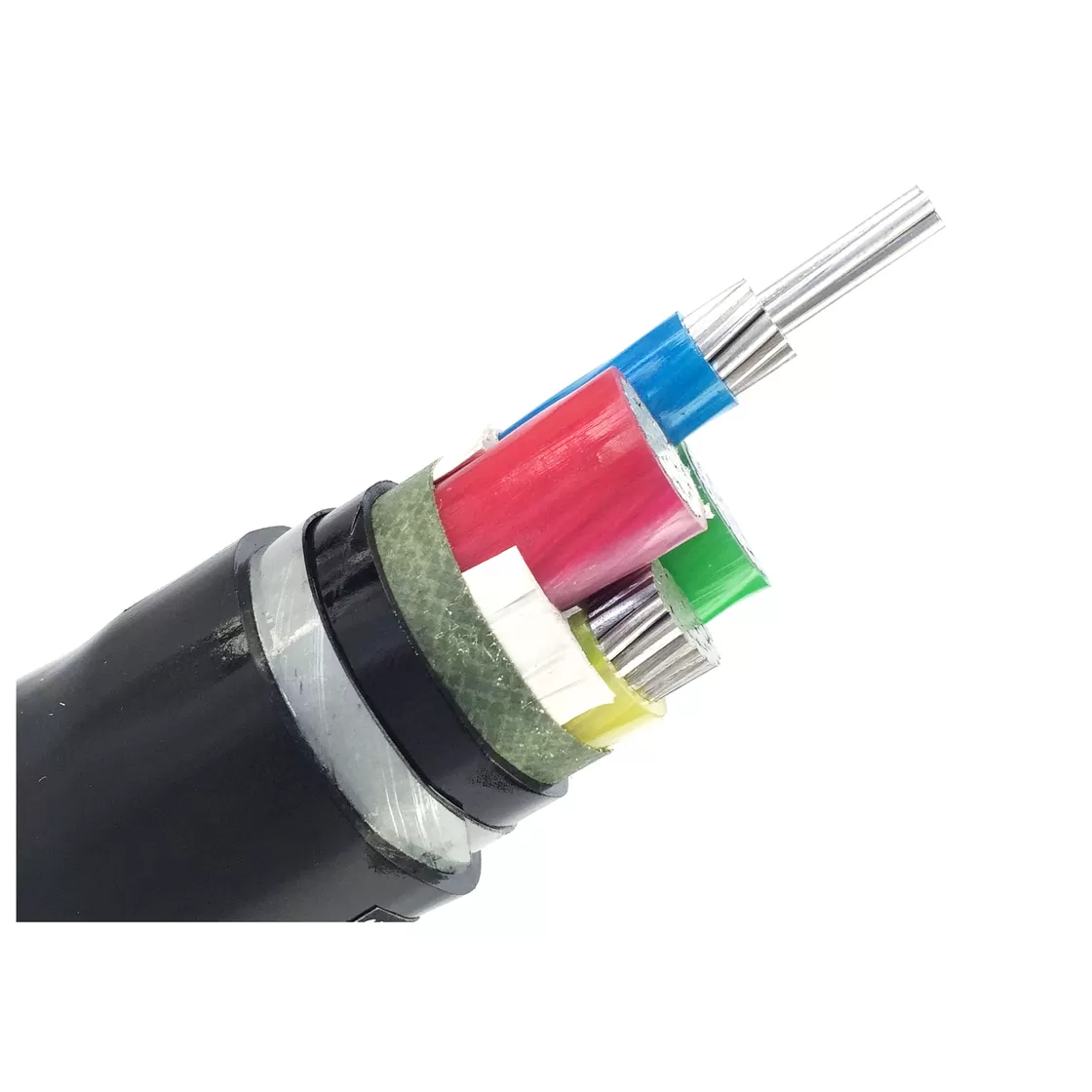 Câble multipolaire alu. 0,6 / 1 KV, isolé en PVC et blindé